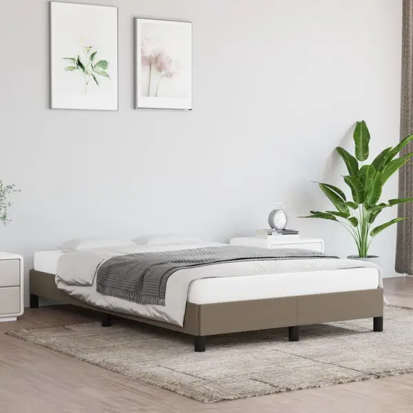 Gossi cadru de pat, gri taupe, 120x190 cm, material textil