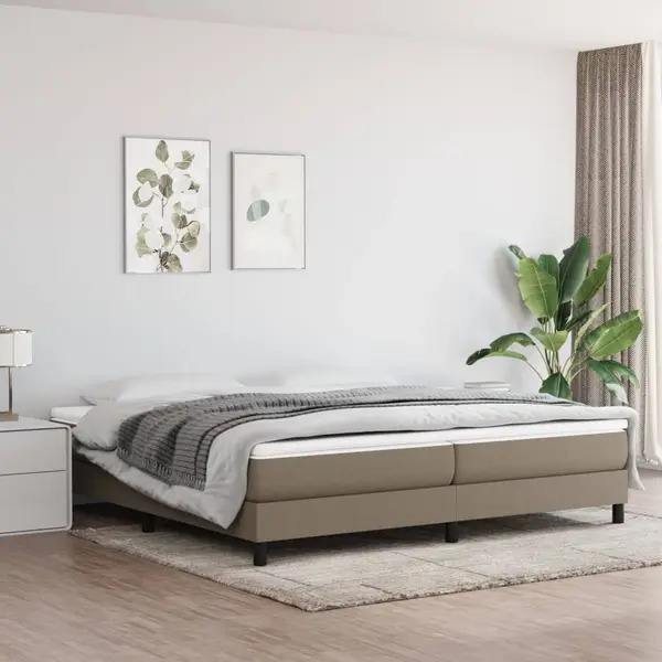 Gossi cadru de pat, gri taupe, 200x200 cm, material textil