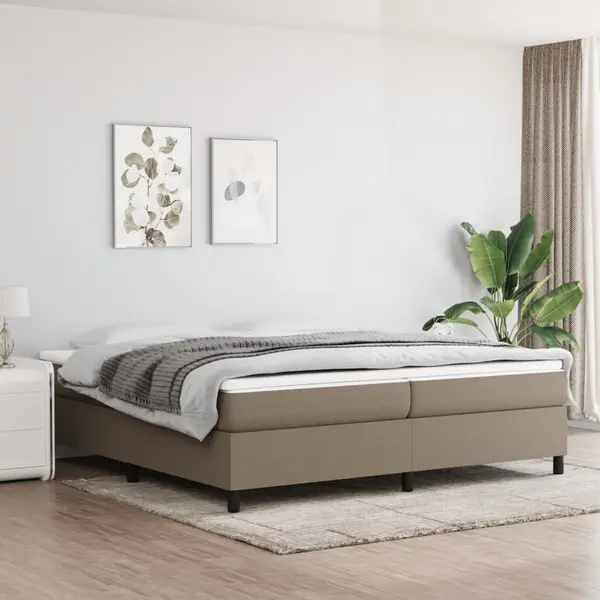 Gossi cadru de pat, gri taupe, 200x200 cm, material textil