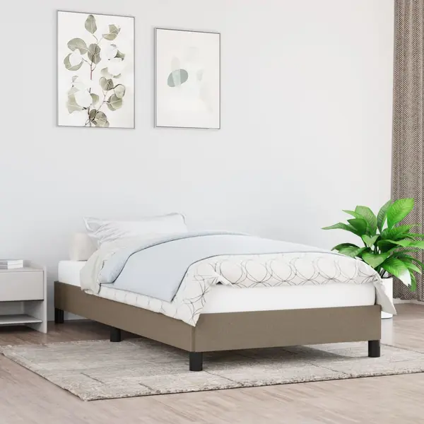 Gossi cadru de pat, gri taupe, 80x200 cm, material textil