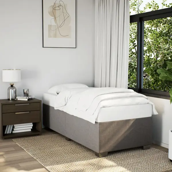 Gossi cadru de pat, gri taupe, 90 x 200 cm, material textil
