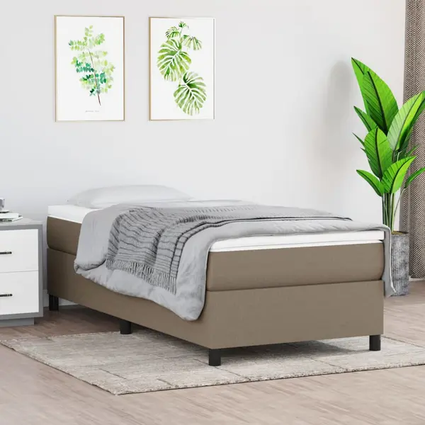 Gossi cadru de pat, gri taupe, 90 x 200 cm, material textil