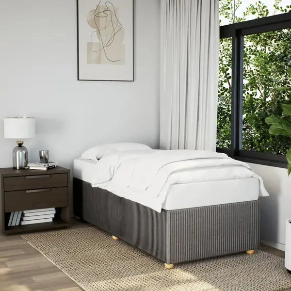 Gossi cadru de pat, gri taupe, 90x190 cm, material textil