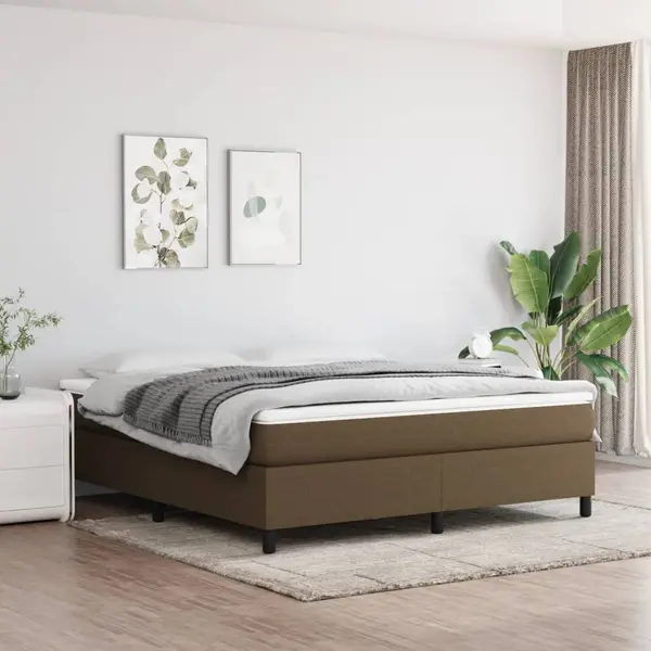 Gossi cadru de pat, maro inchis, 160 x 200 cm, material textil