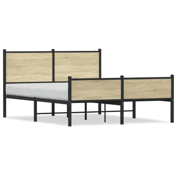 Gossi cadru de pat metalic fara saltea, stejar sonoma, 140x200 cm