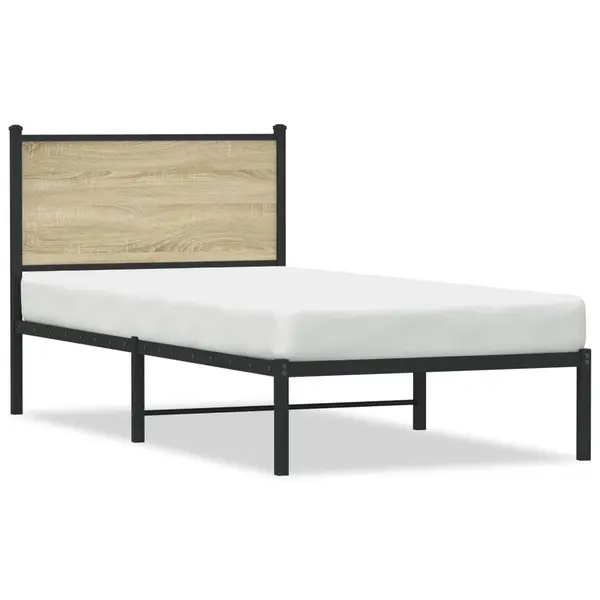 Gossi cadru de pat metalic fara saltea, stejar sonoma, 80x200 cm