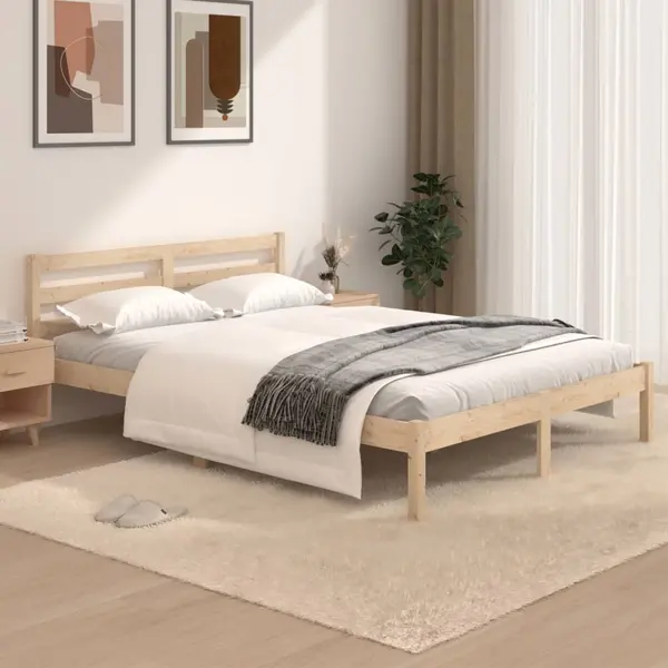 Gossi cadru de pat mic dublu, 120x190 cm, lemn masiv de pin
