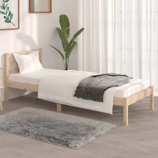 Gossi cadru de pat mic single, 75x190 cm, lemn masiv de pin