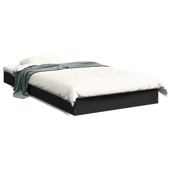 Gossi cadru de pat, negru, 100x200 cm, lemn prelucrat