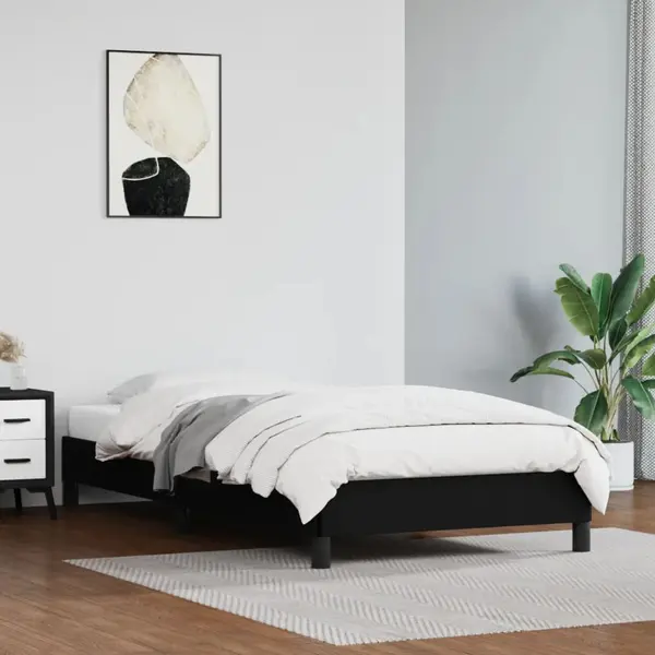 Gossi cadru de pat, negru, 100x200 cm, piele ecologica