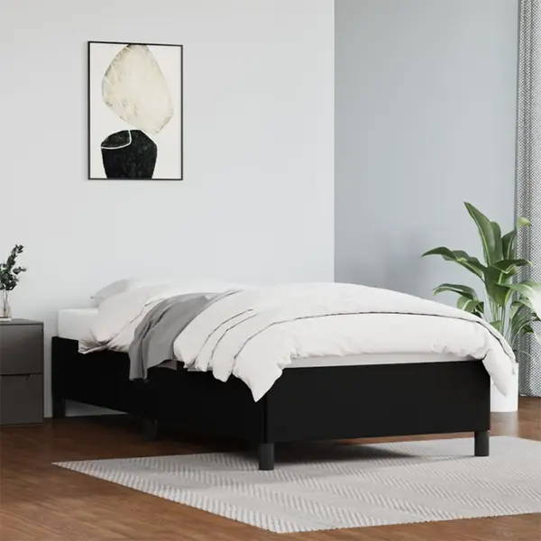 Gossi cadru de pat, negru, 100x200 cm, piele ecologica
