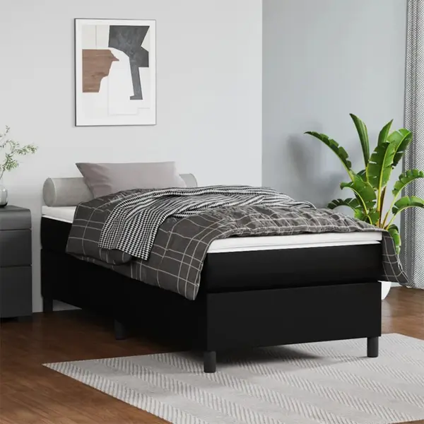 Gossi cadru de pat, negru, 100x200 cm, piele ecologica