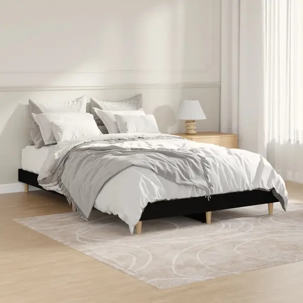 Gossi cadru de pat, negru, 120x190 cm, lemn prelucrat