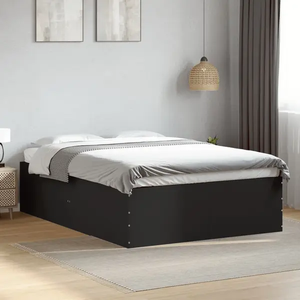 Gossi cadru de pat, negru, 120x190 cm, lemn prelucrat