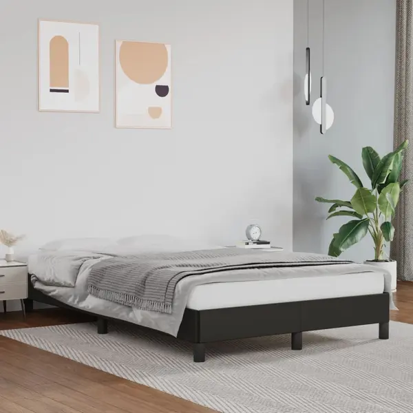 Gossi cadru de pat, negru, 120x190 cm, piele ecologica