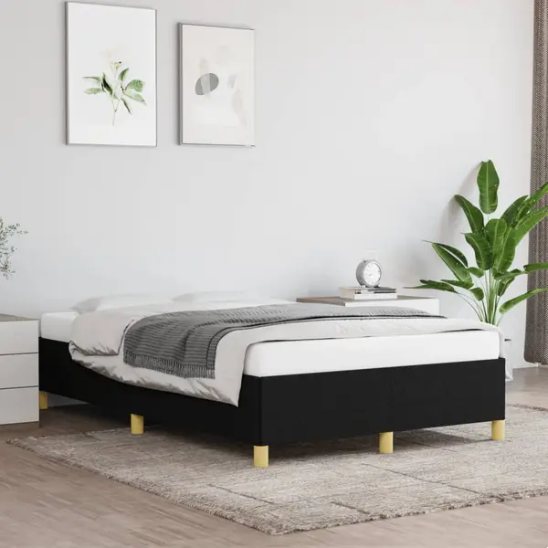Gossi cadru de pat, negru, 120x200 cm, material textil