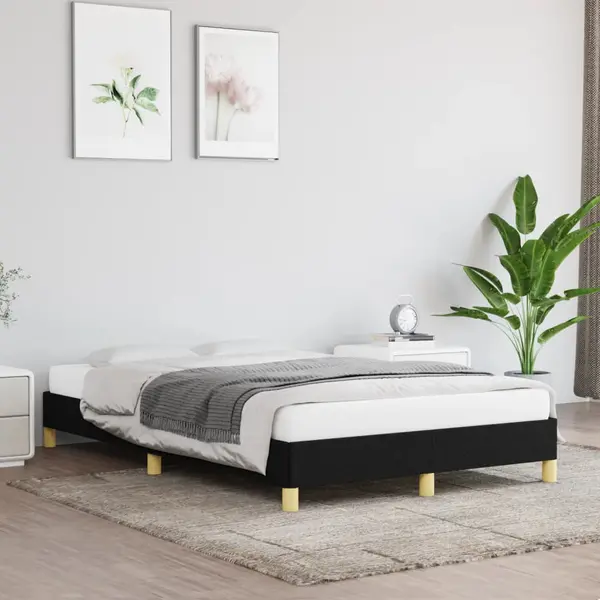 Gossi cadru de pat, negru, 120x200 cm, material textil
