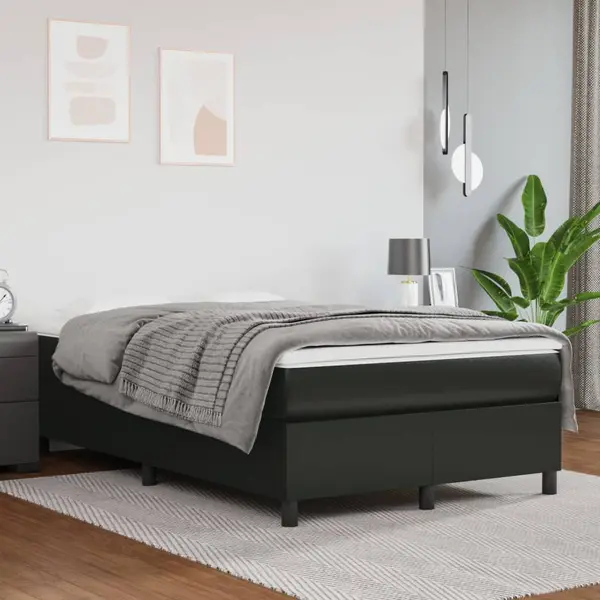 Gossi cadru de pat, negru, 120x200 cm, piele ecologica