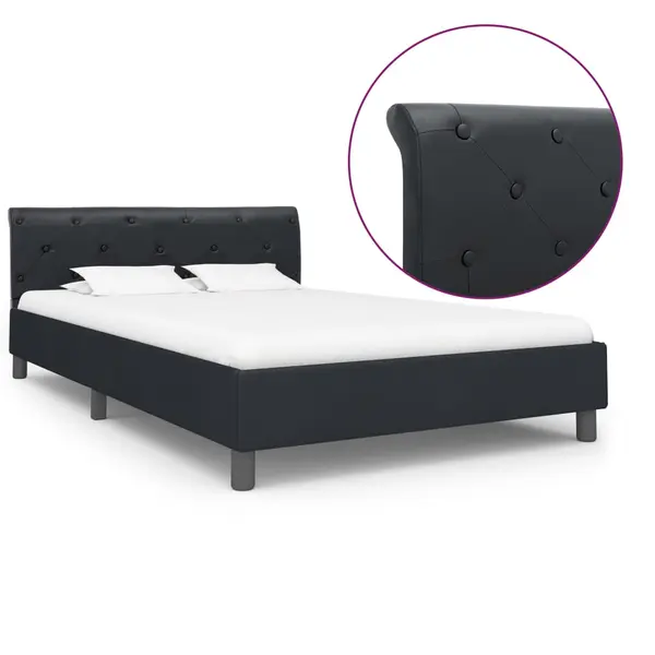 Gossi cadru de pat, negru, 140 x 200 cm, piele ecologica