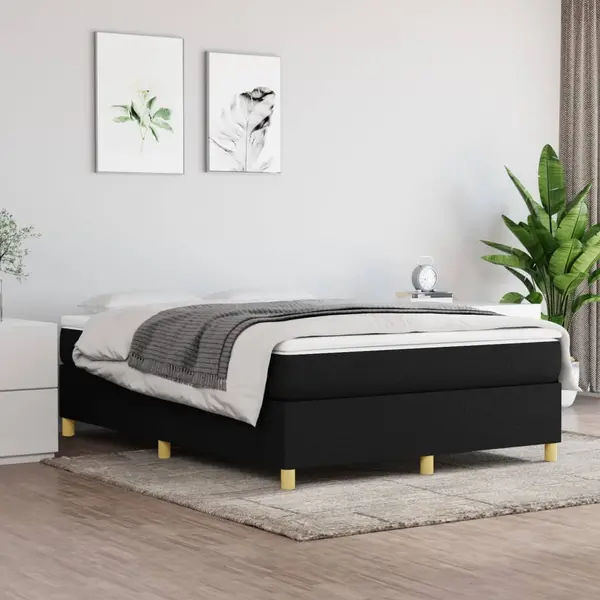Gossi cadru de pat, negru, 140x190 cm, material textil