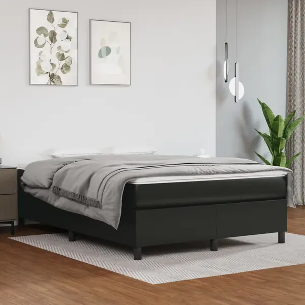 Gossi cadru de pat, negru, 140x190 cm, piele ecologica