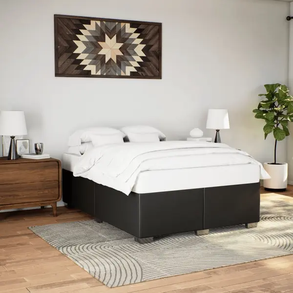 Gossi cadru de pat, negru, 140x190 cm, piele ecologica