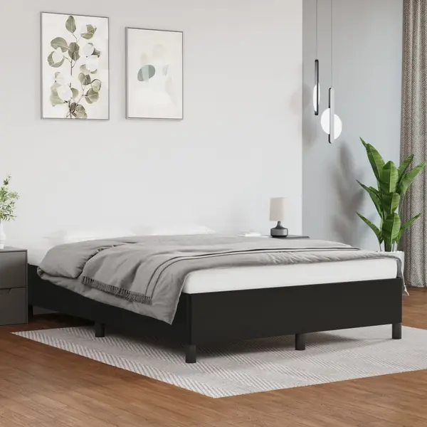Gossi cadru de pat, negru, 140x190 cm, piele ecologica