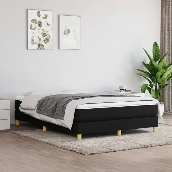 Gossi cadru de pat, negru, 140x200 cm, material textil