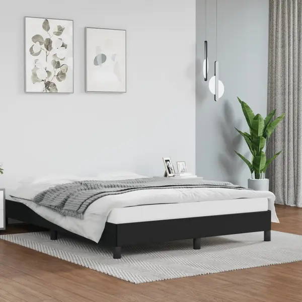 Gossi cadru de pat, negru, 140x200 cm, piele ecologica