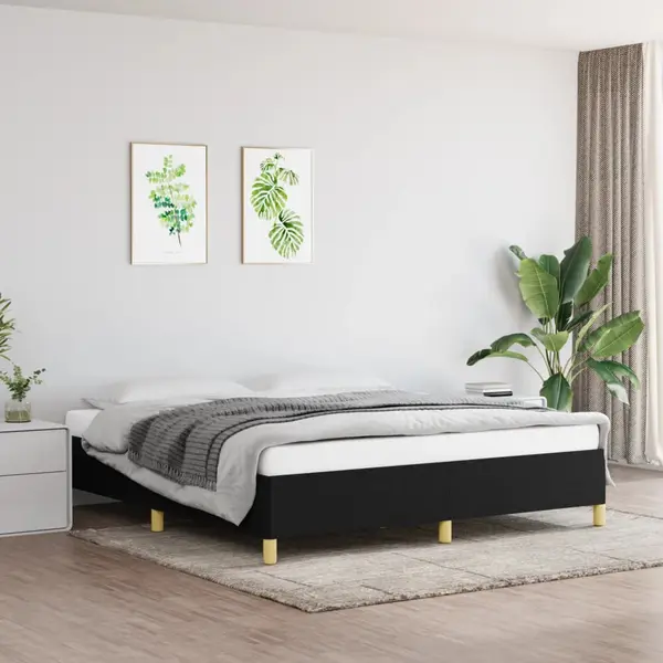 Gossi cadru de pat, negru, 160 x 200 cm, material textil