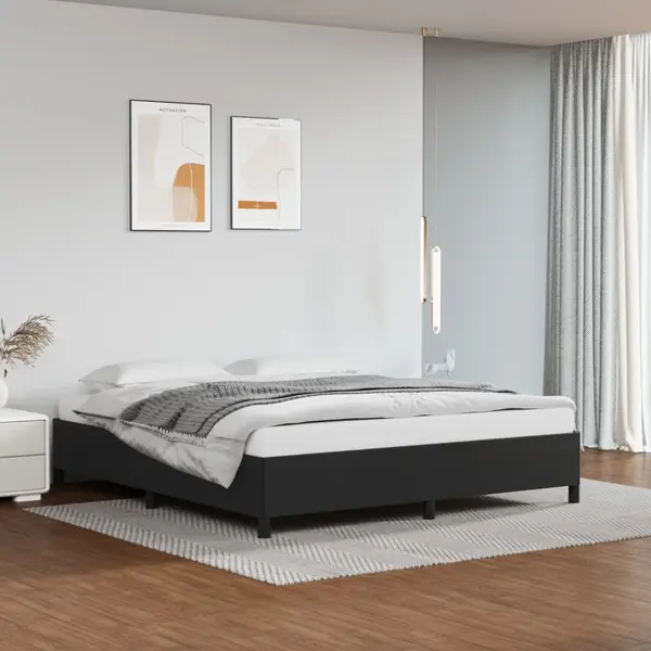 Gossi cadru de pat, negru, 160x200 cm, piele ecologica