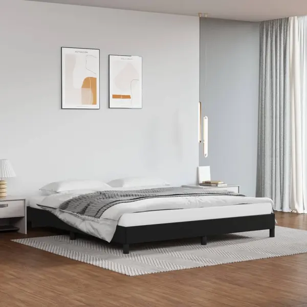 Gossi cadru de pat, negru, 160x200 cm, piele ecologica