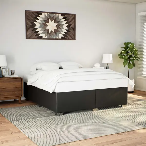 Gossi cadru de pat, negru, 180x200 cm, piele ecologica