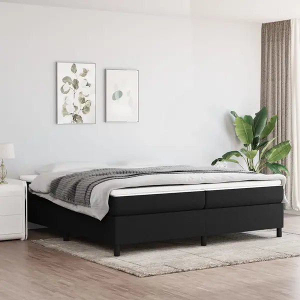 Gossi cadru de pat, negru, 200x200 cm, material textil