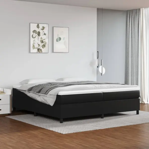 Gossi cadru de pat, negru, 200x200 cm, piele ecologica