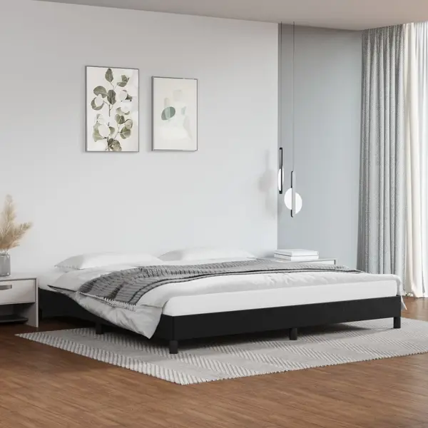 Gossi cadru de pat, negru, 200x200 cm, piele ecologica