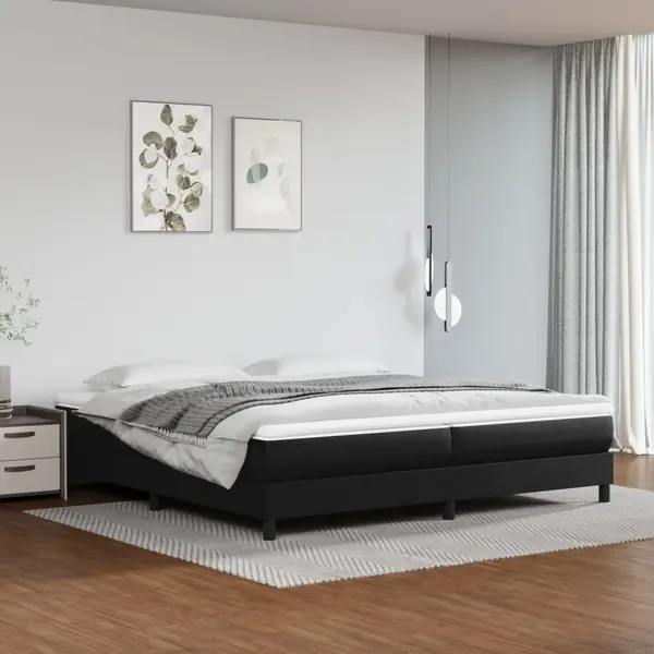 Gossi cadru de pat, negru, 200x200 cm, piele ecologica