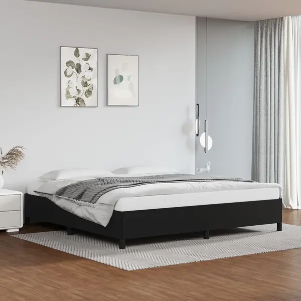 Gossi cadru de pat, negru, 200x200 cm, piele ecologica