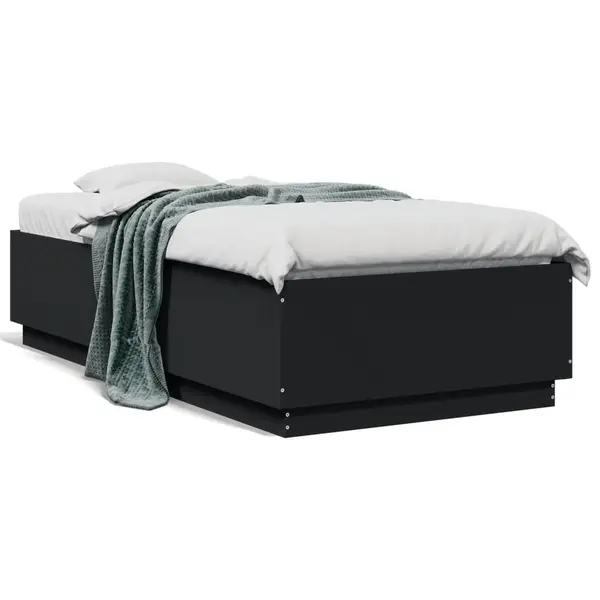 Gossi cadru de pat, negru, 90x190 cm, lemn prelucrat