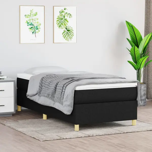 Gossi cadru de pat, negru, 90x190 cm, material textil