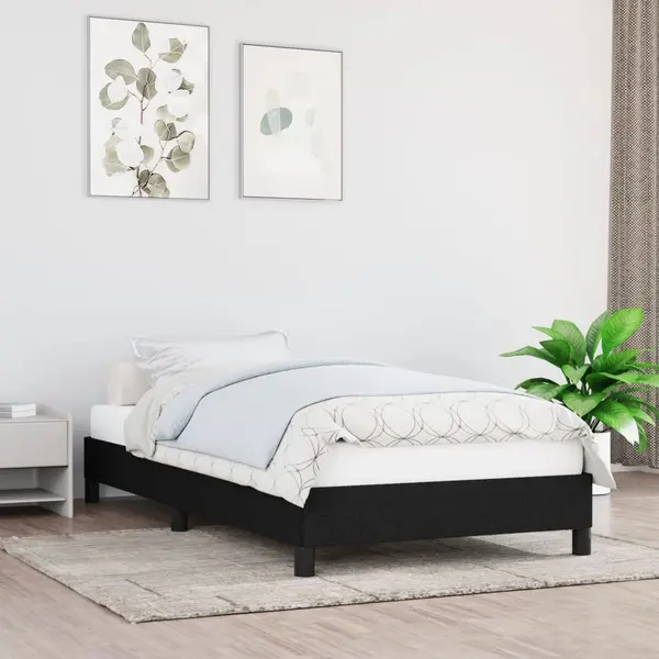 Gossi cadru de pat, negru, 90x190 cm, material textil