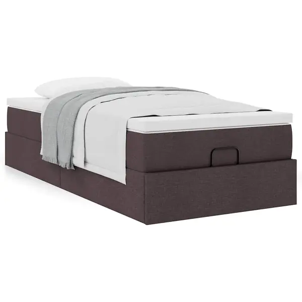 Gossi cadru de pat otoman cu saltea tesatura maro inchis 90x200 cm