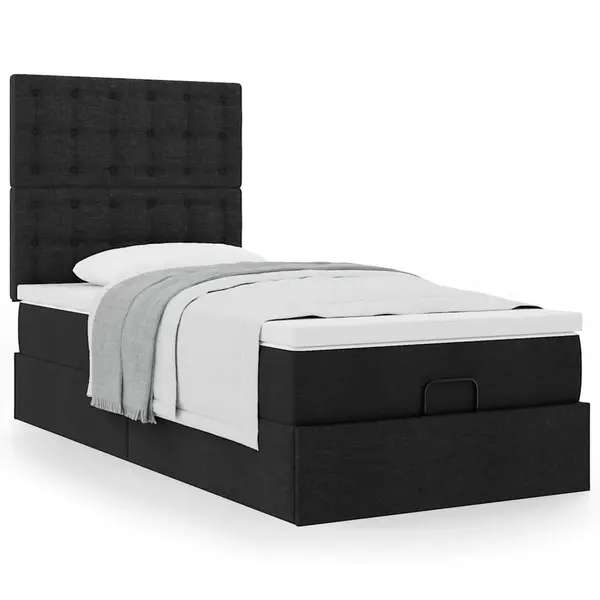 Gossi cadru de pat otoman cu saltea tesatura neagra 100x200cm