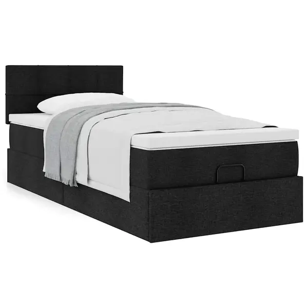Gossi cadru de pat otoman cu saltea tesatura neagra 100x200cm