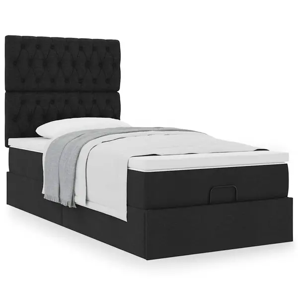 Gossi cadru de pat otoman cu saltea tesatura neagra 100x200cm