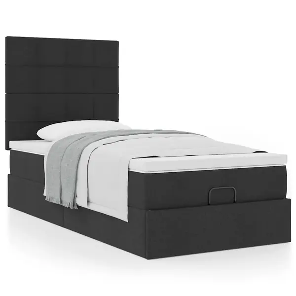 Gossi cadru de pat otoman cu saltea tesatura neagra 100x200cm