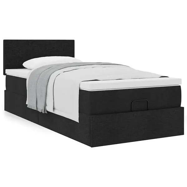 Gossi cadru de pat otoman cu saltea tesatura neagra 100x200cm