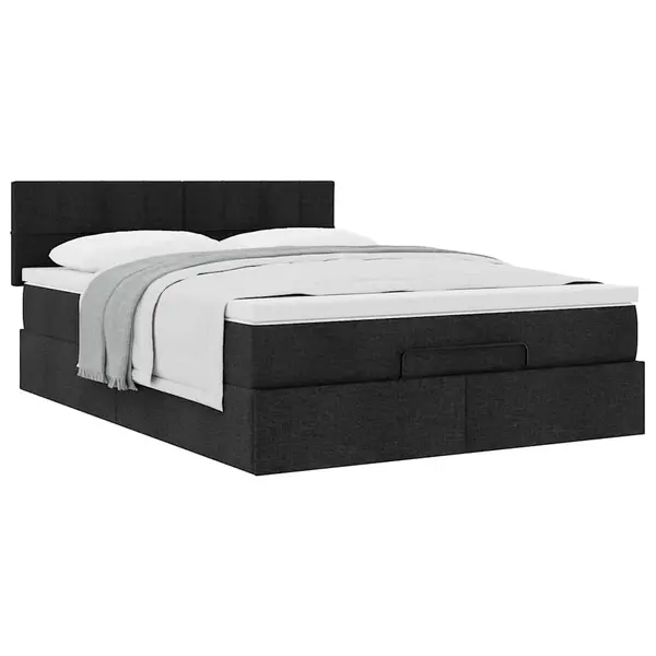 Gossi cadru de pat otoman cu saltea tesatura neagra 140x200cm