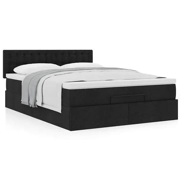 Gossi cadru de pat otoman cu saltea tesatura neagra 140x200cm