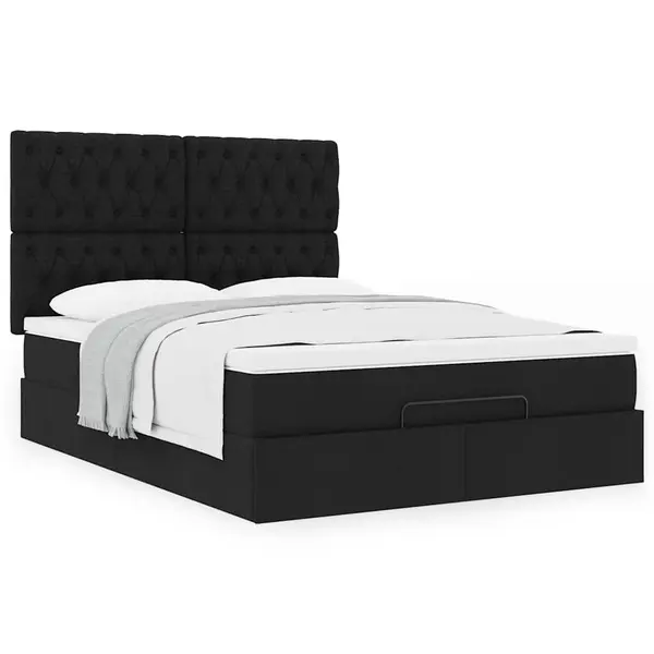 Gossi cadru de pat otoman cu saltea tesatura neagra 140x200cm
